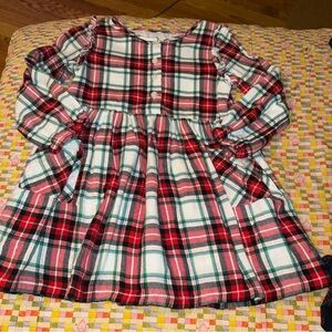 Cat & Jack Toddler Girls Size 4T Long Sleeve Plaid Dress
